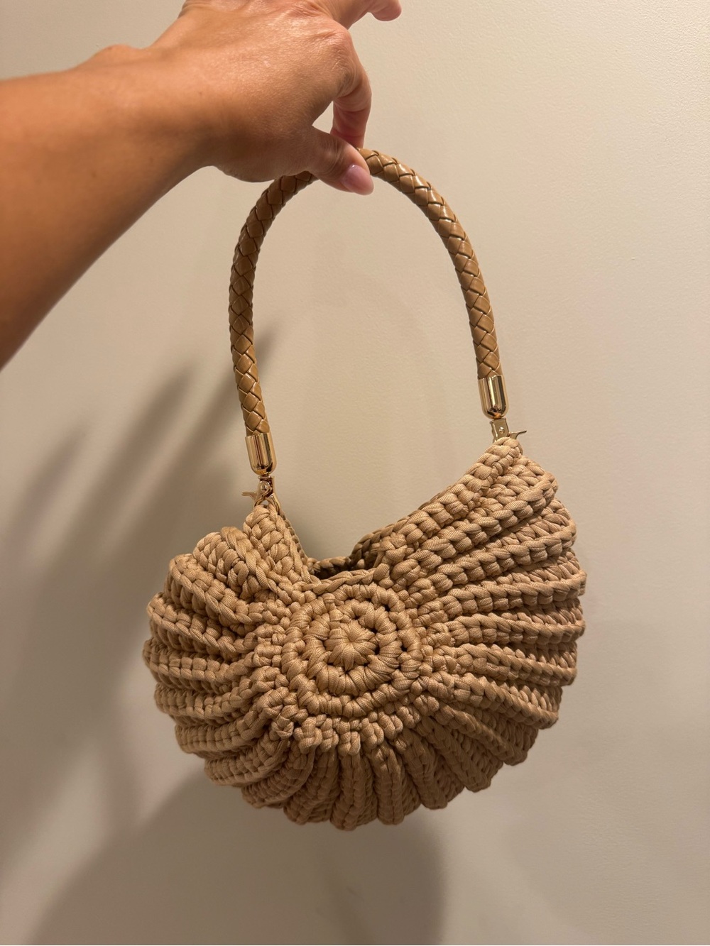 SHEIN Braided Crochet Mini Bag in Tan